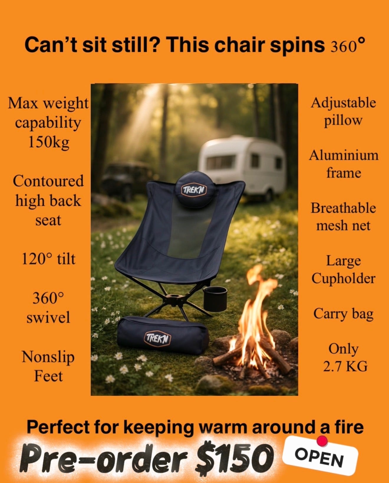 Dec Shipment Pre-Order: 360° swivel chairs